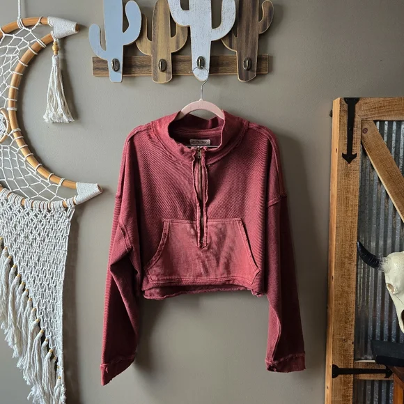 Free People Kitty Boxy Pullover Faded Rust - Picture 4 of 9